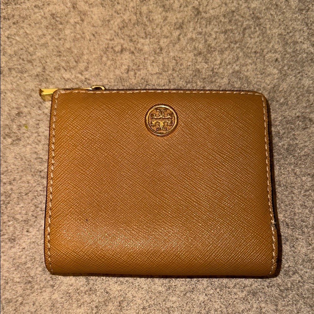 Tory Burch Tan Wallet with Gold Accents